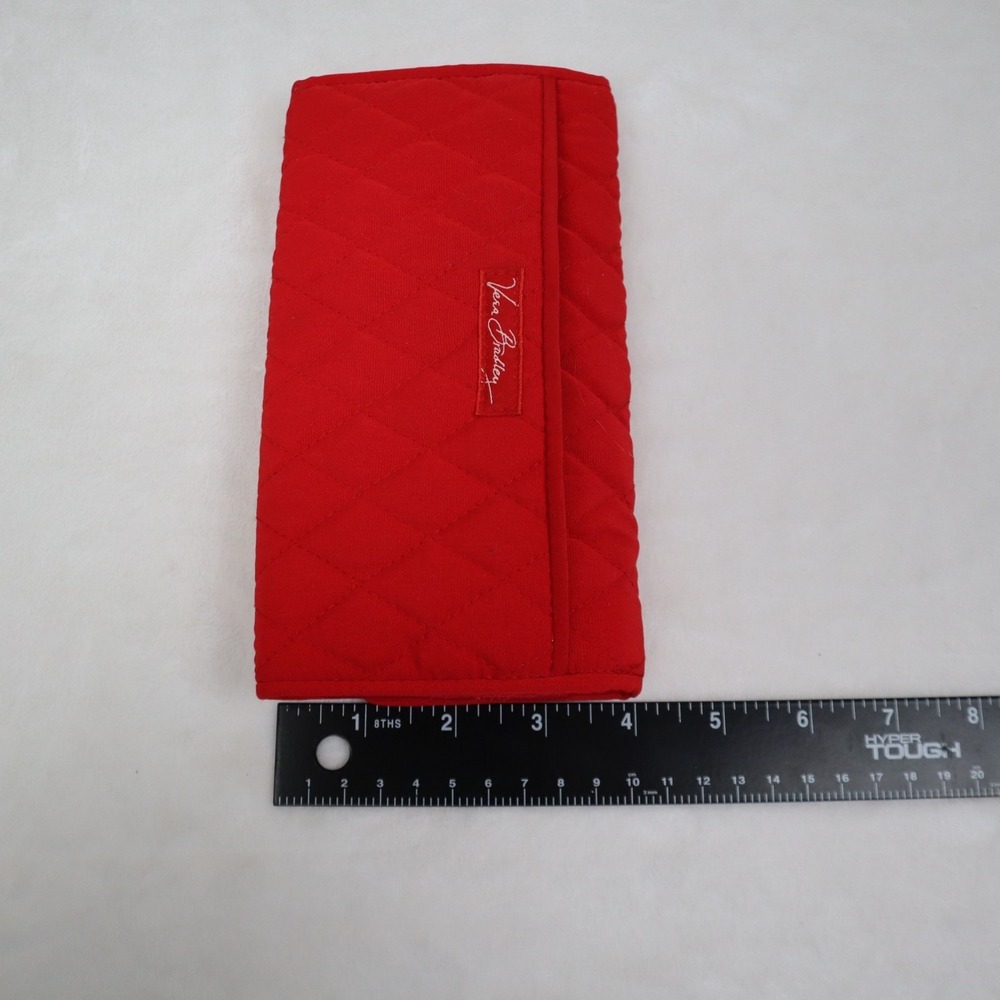 Vera BradleyMicrofiber Clutch Wallet Red Quilted Snap Closure NWT - Picture 8 of 8